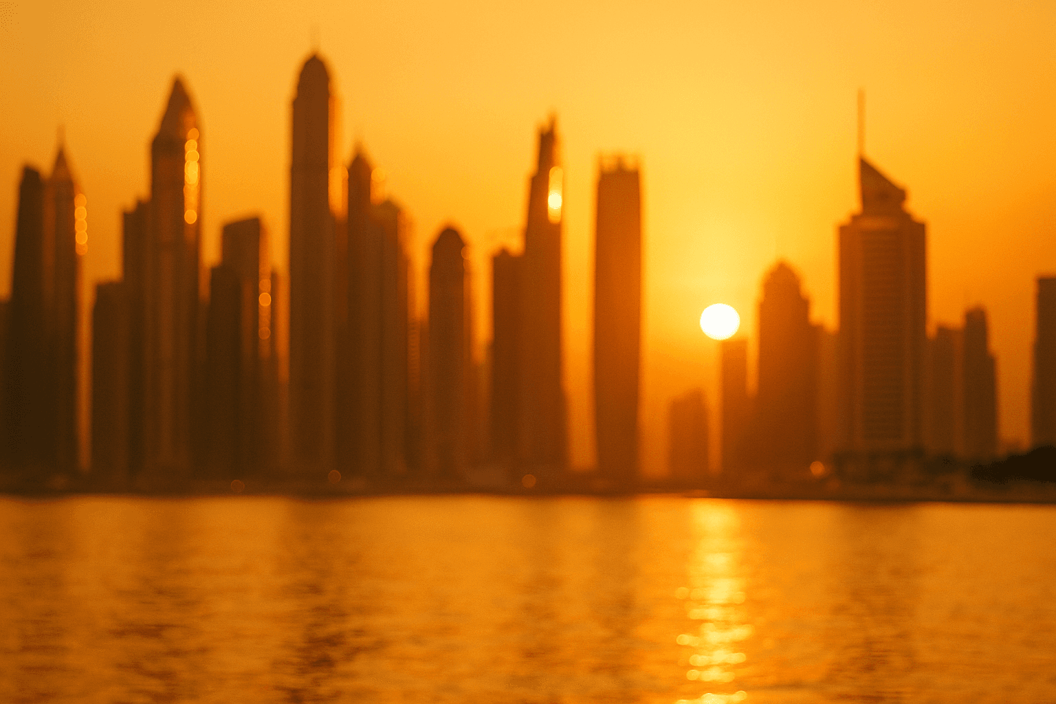 Dubai sunset skyline